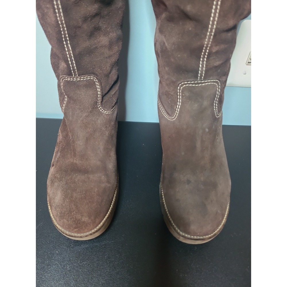 KORS Michael Kors Made in Italy Brown Suede Winter Fur Wedge‎ Boots US 10/ EU 40 - Picture 6 of 14